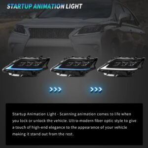 VLAND Full LED Headlights For Lexus RX350 RX450h 2012-2014 F Sport Third generation (AL10) [Fits HID/Xenon Models] - Image 4