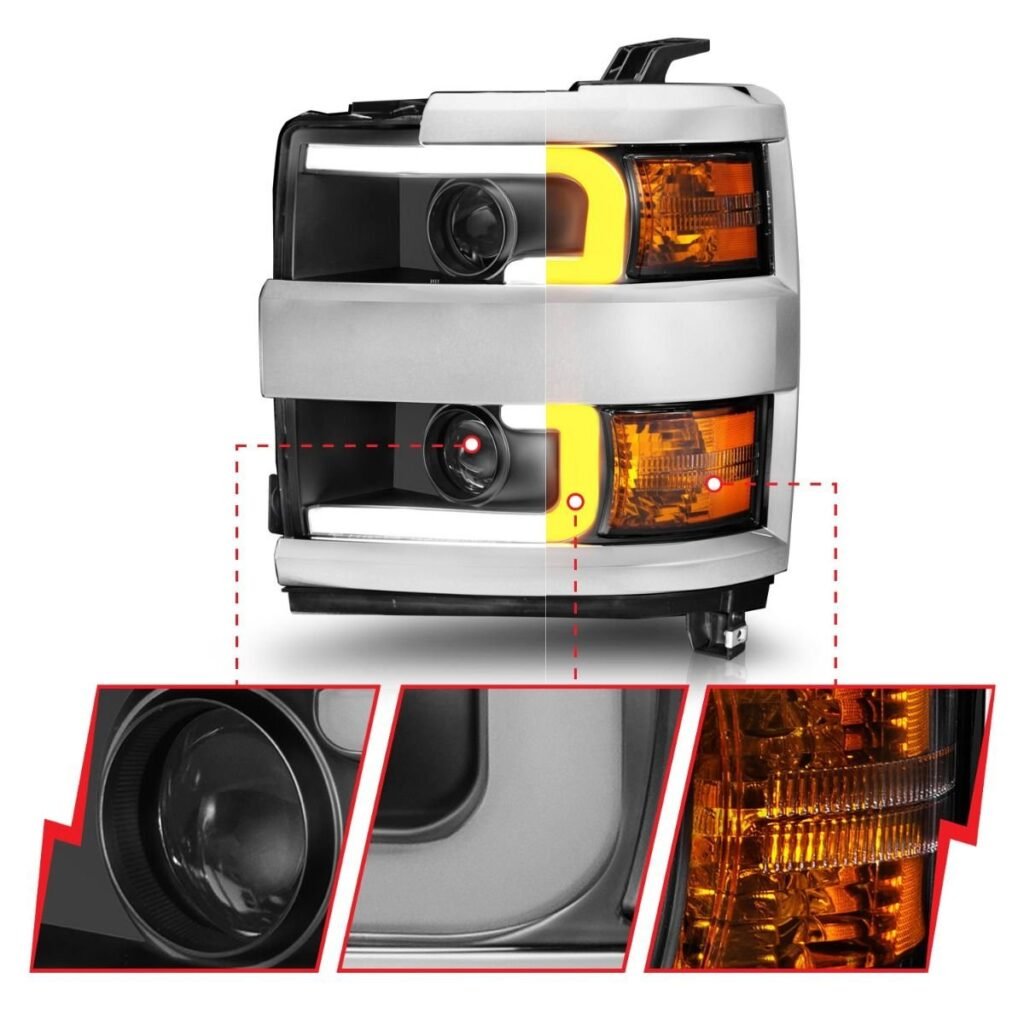 Chevy Silverado 15-19 2500hd/3500hd Projector Switchback Headlights - Black