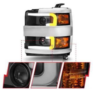 Chevy Silverado 15-19 2500hd/3500hd Projector Switchback Headlights - Black - Image 4