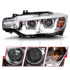 BMW 3 Series F30 4DR 12-15 Projector Headlights U-bar Chrome - Image 3