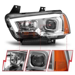 Dodge Charger 11-14 Projector Plank Style Headlight Chrome - Image 2