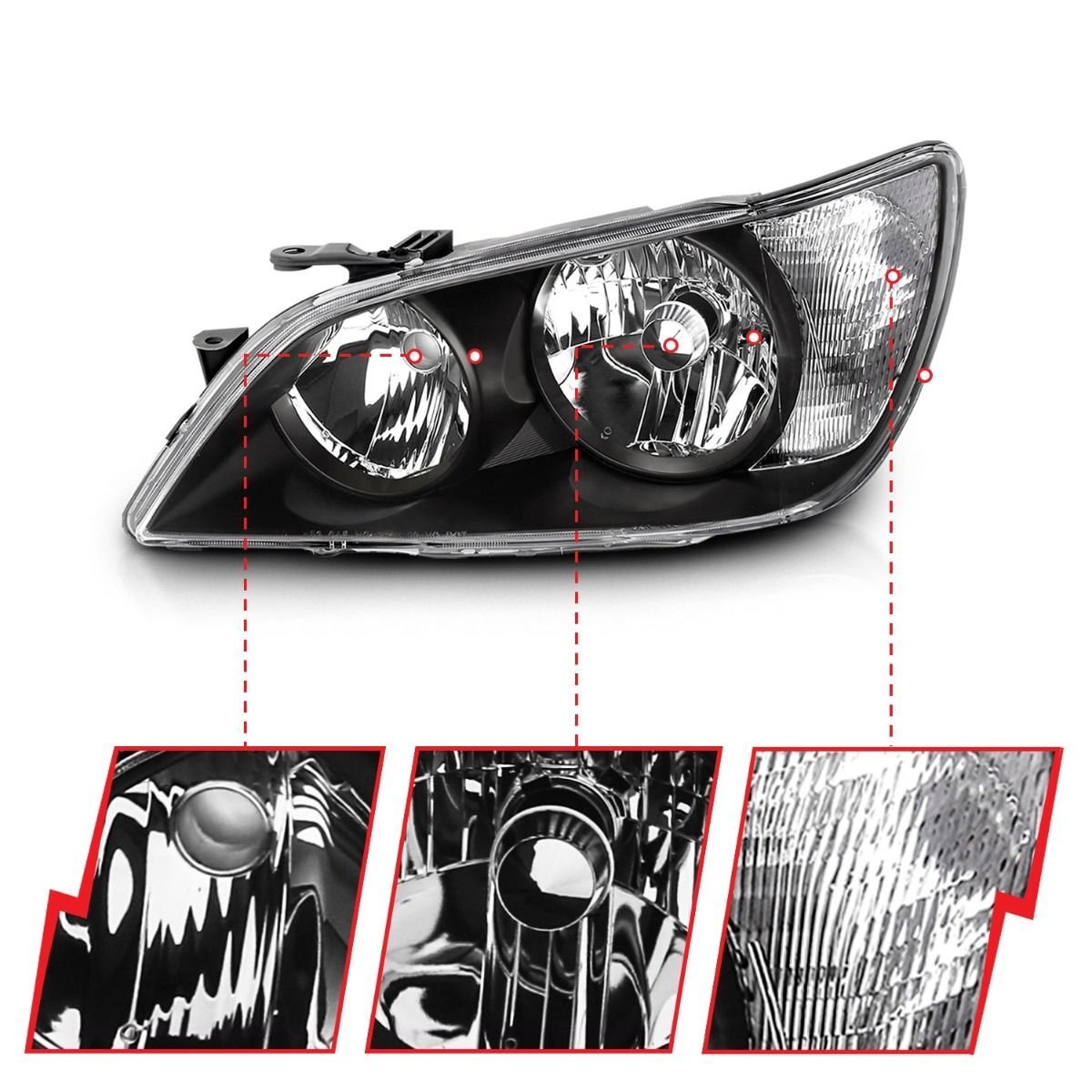 Lexus IS300 01-05 Crystal Headlights Black - Image 2