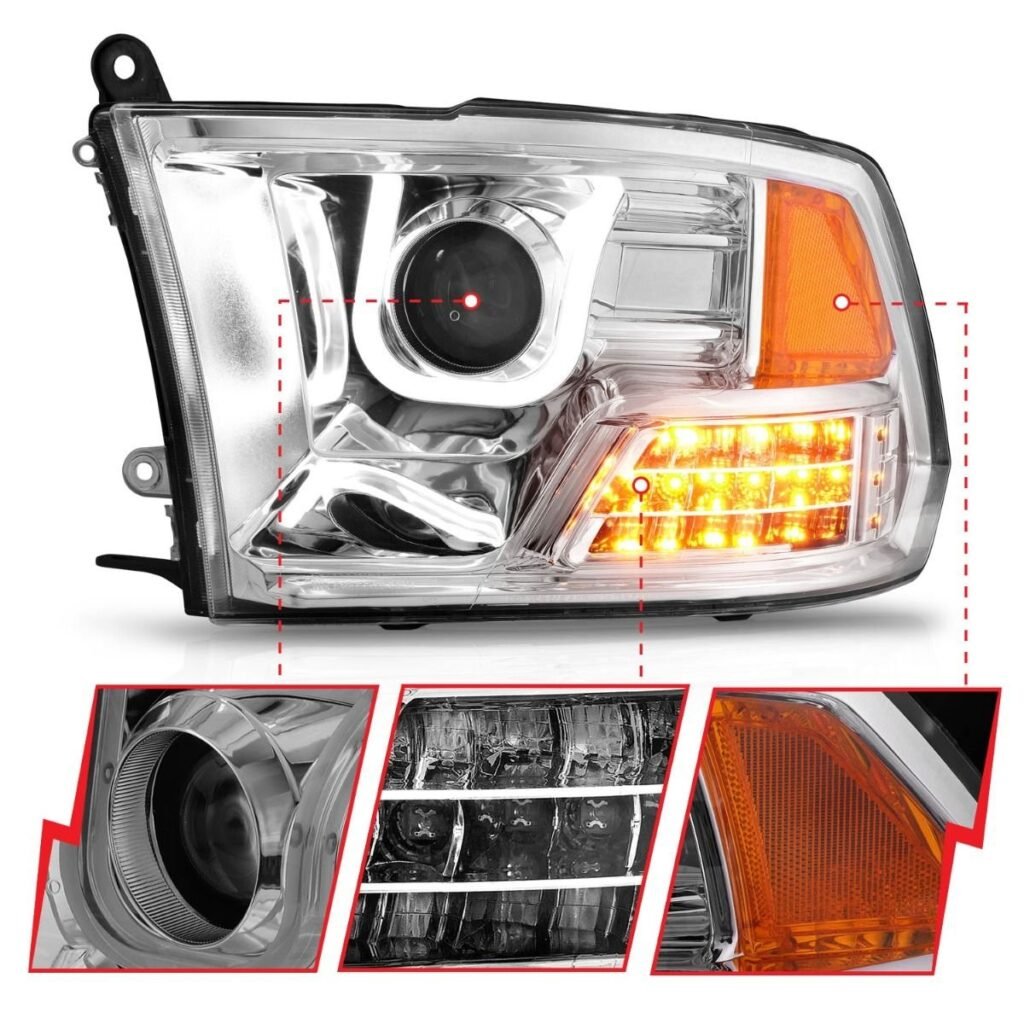 Dodge Ram 1500 09-18 / Ram 2500/3500 10-18 U-bar Projector Headlights Chrome
