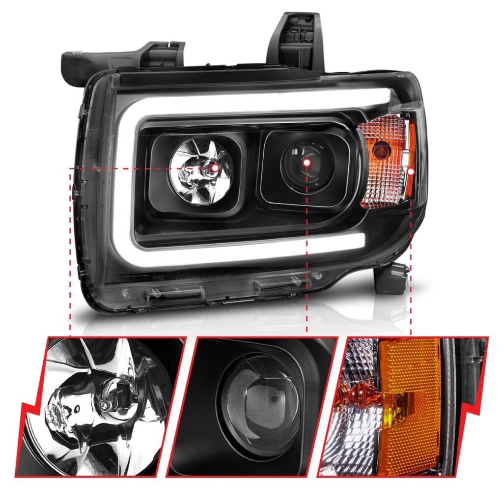 GMC Canyon 15-19 Projector Plank Style Headlight W/ Black Housing