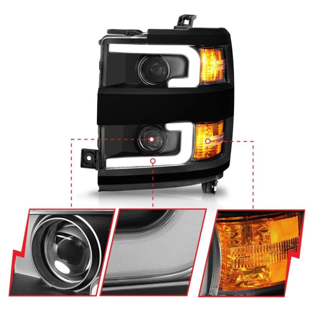 Chevy Silverado 15-19 2500dh/3500hd Projector Plank Headlight - Black