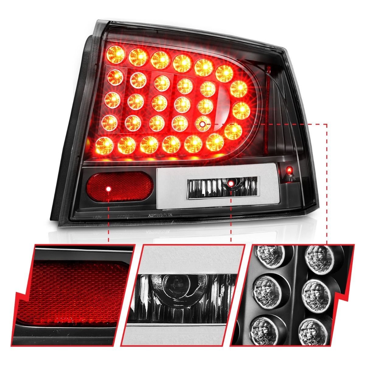 Dodge Charger 06-10 Led Tail Lights Black - Image 3