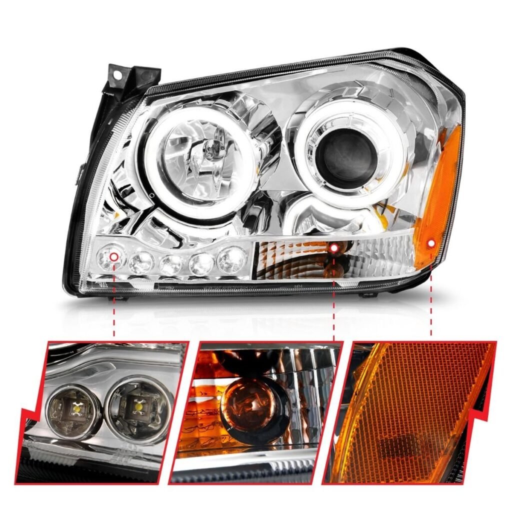 Dodge Magnum 05-07 Projector Headlights Chrome W/ Rx Halo