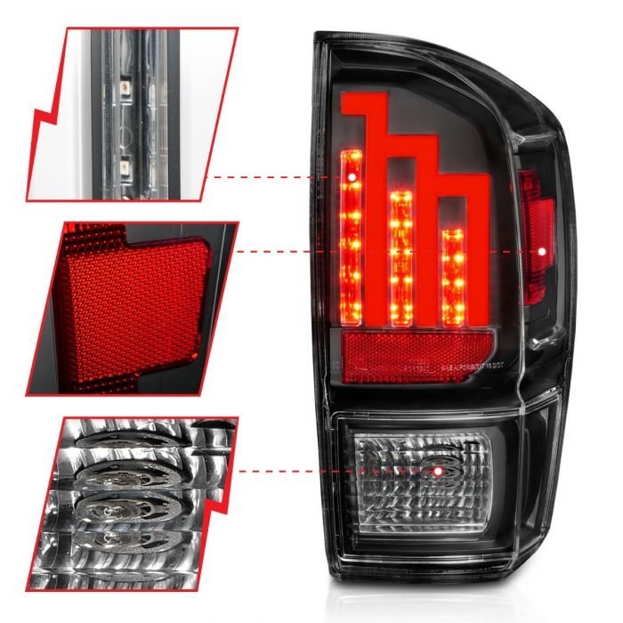 Toyota Tacoma 16-22 Led Tail Lights With Black Housing