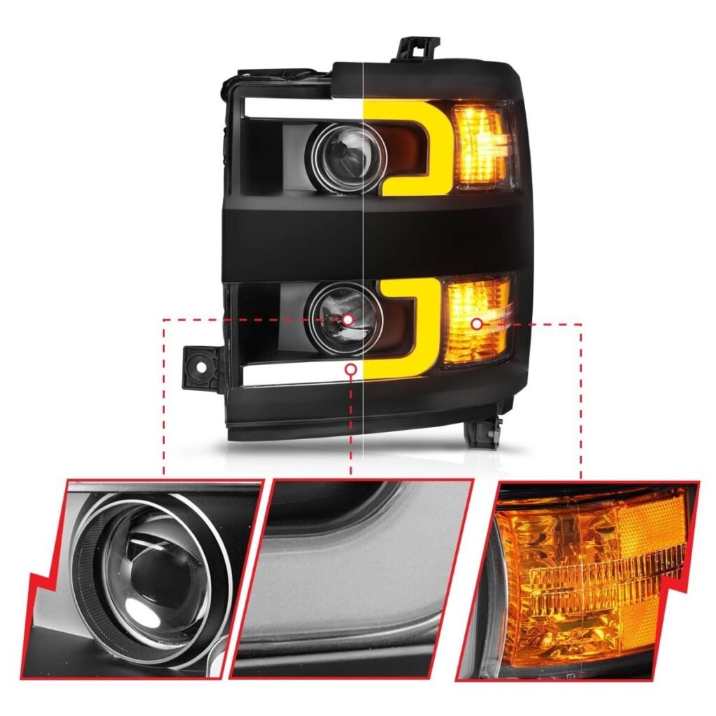 Chevy Silverado 15-19 2500hd/3500hd Projector Switchback Headlight - Black