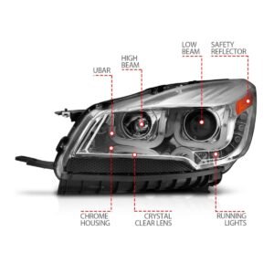 Ford Escape 13-16 Projector U-bar Headlights Chrome - Image 4