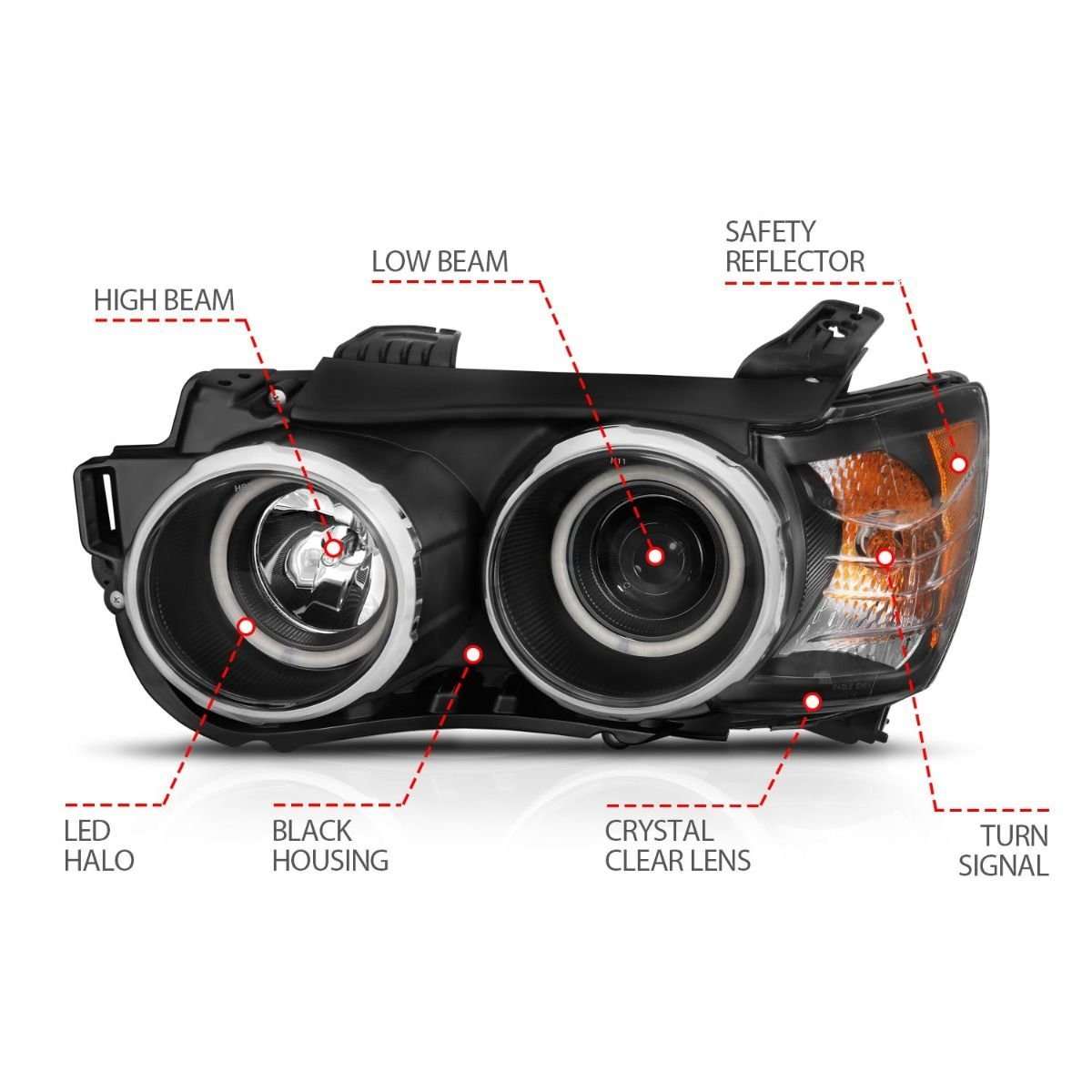 Chevy Sonic 12-15 4DR hatchback Projector Headlights - Black - Image 4