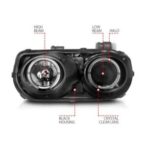 Acura Integra 94-97 Projector Halo Headlights Black - Image 3