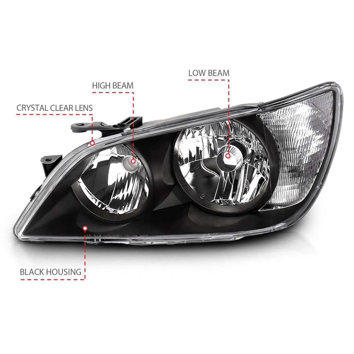 Lexus IS300 01-05 Crystal Headlights Black - Image 3