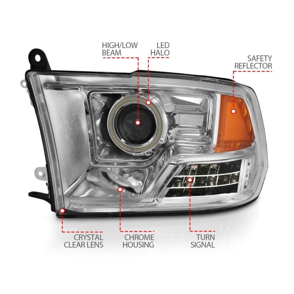 Dodge Ram 1500 09-18 / Ram 2500/3500 10-18 Projector Headlights Chrome