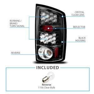 Dodge Ram 1500 02-05 / 2500/3500 03-06 Led Tail Lights Black - Image 4