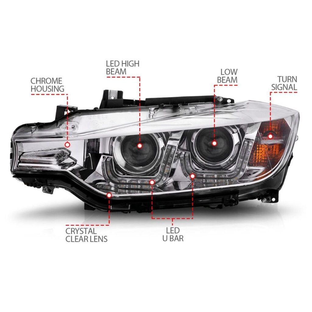 BMW 3 Series F30 12-15 4DR Projector Headlights U-bar Chrome