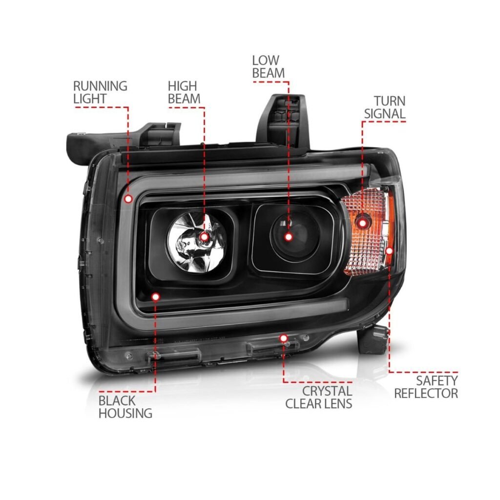 GMC Canyon 15-19 Projector Plank Style Headlight W/ Black Housing