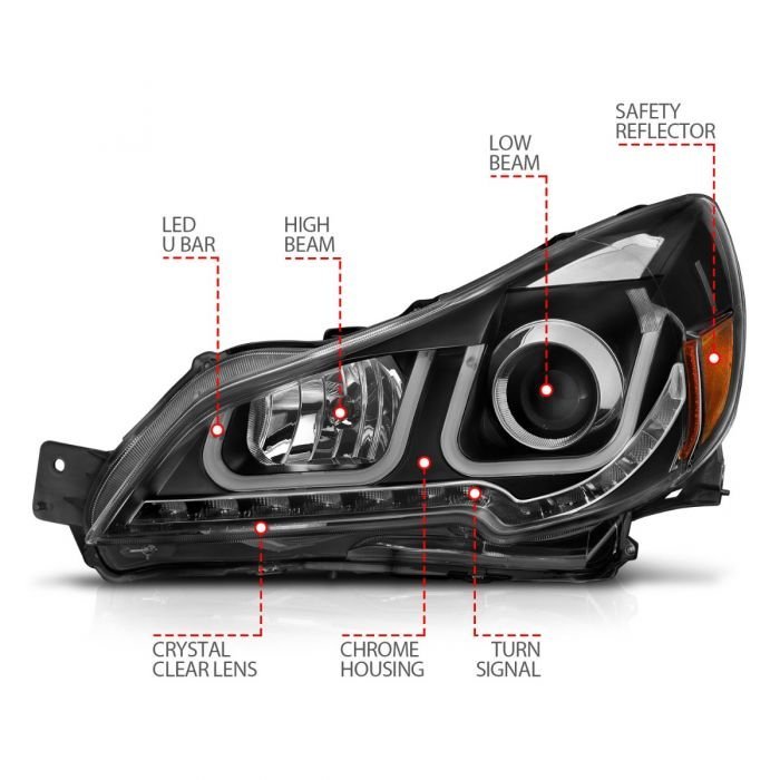 Subaru Outback / Legacy 10-12 Projector Headlights W/ U-bar Light Black Housing