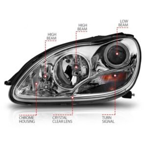 MBZ S Class W220 S430/S450/S500/S550/S600/S55 Amg 00-05 Projector Headlights Chrome - Image 4