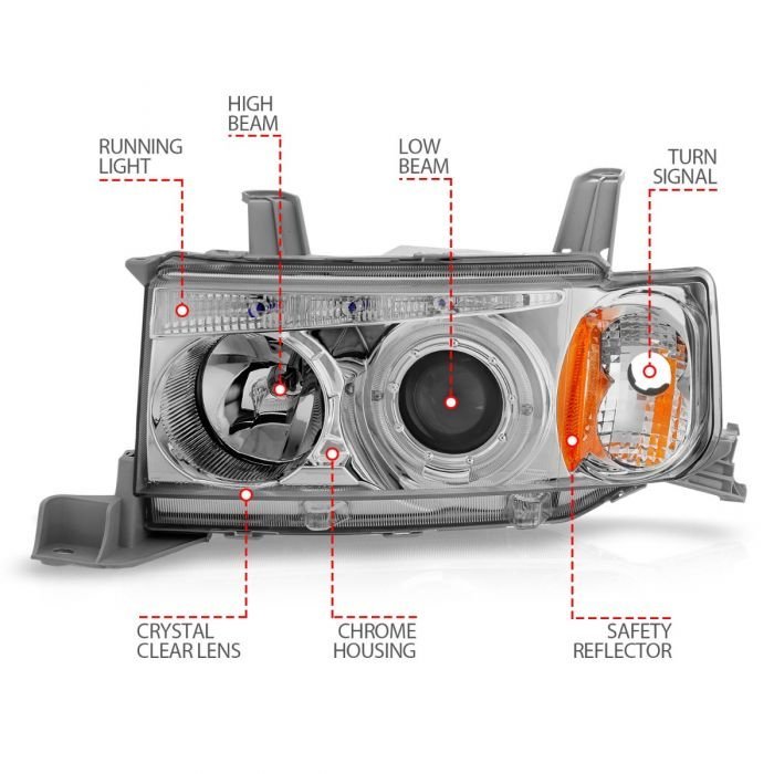 Scion Xb 04-07 Projector Halo Headlights Chrome