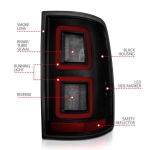 Dodge Ram 1500 09-18 / 2500/3500 10-18 LED Tail Lights Black Smoke Lens - Image 4