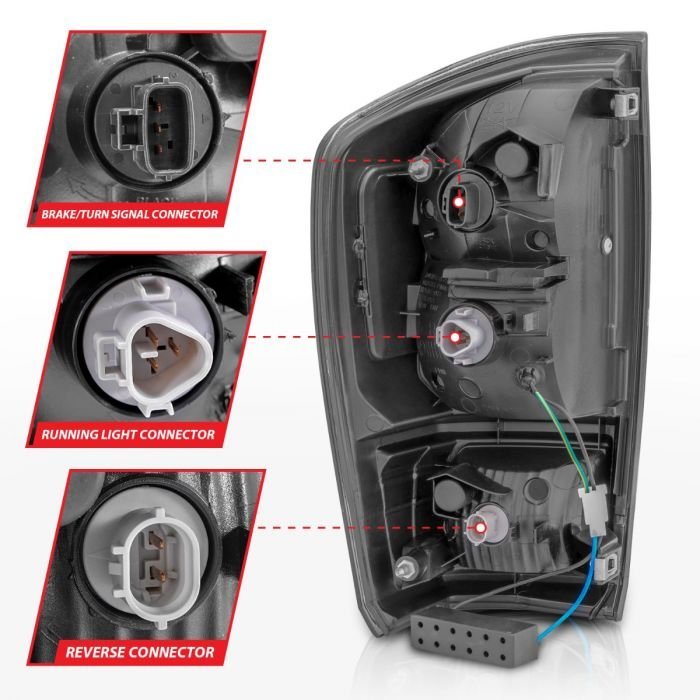 Toyota Tacoma 16-22 Led Tail Light With Chrome Housing Smoke Lens