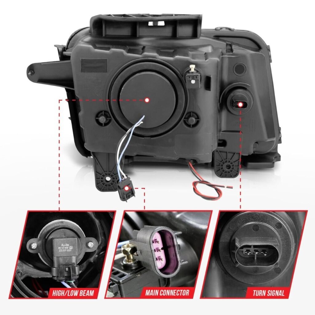 Chevy Camaro 10-13 Projector Headlights Black W/ Rx Halo