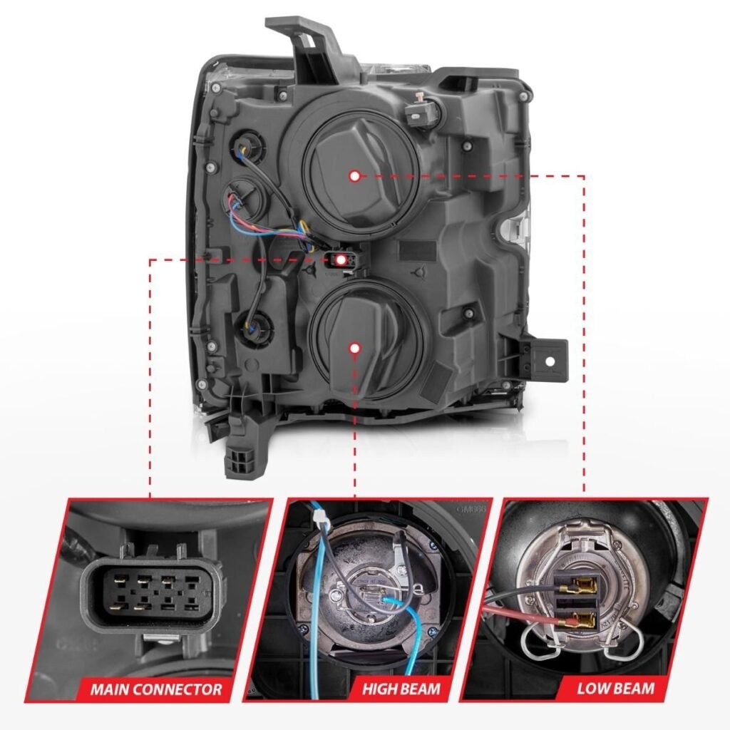 Chevy Silverado 15-19 2500hd/3500hd Projector Switchback Headlights - Black