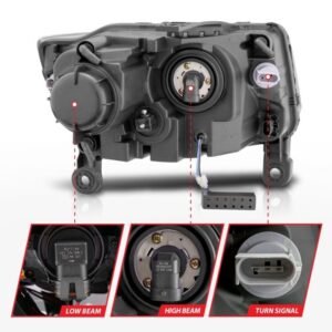 Jeep Grand Cherokee 14-15 Projector Headlights Plank Style Black Housing - Image 5