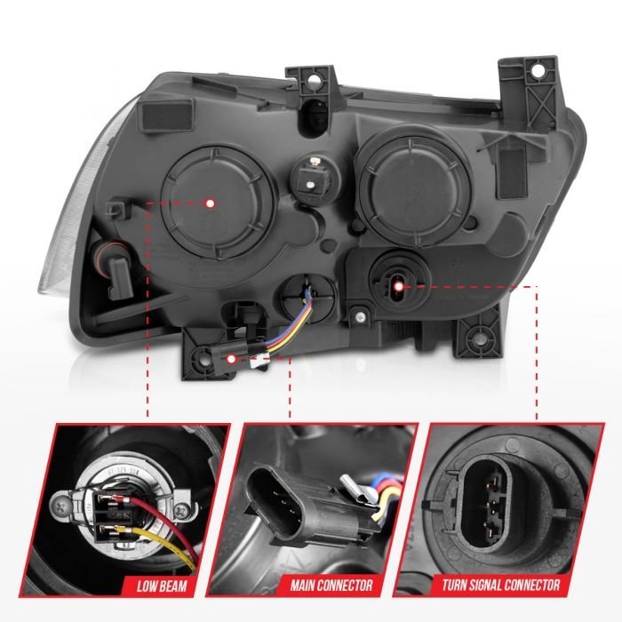 Dodge Charger 11-14 Projector Plank Style Headlight Black