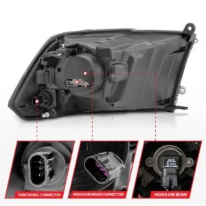 Dodge Ram 1500 09-18 / Ram 2500/3500 10-18 Projector U-bar Headlights Black (for Non-projector Models) - Image 5