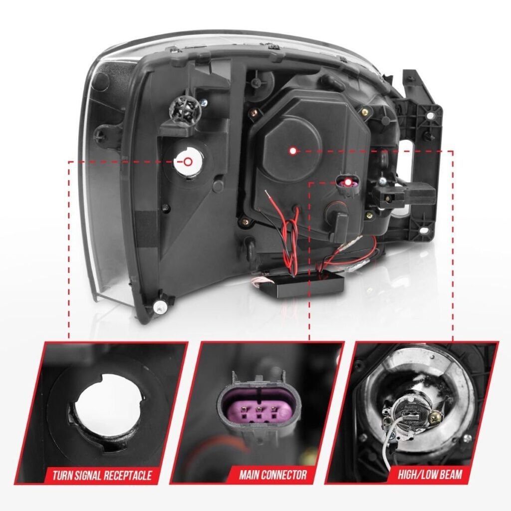 Dodge Ram 1500 06-08 / Ram 2500/3500 06-09 Projector Headlights W/ Led Halos Black Housing