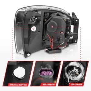 Dodge Ram 1500 06-08 / Ram 2500/3500 06-09 Projector Headlights W/ Led Halos Black Housing - Image 5