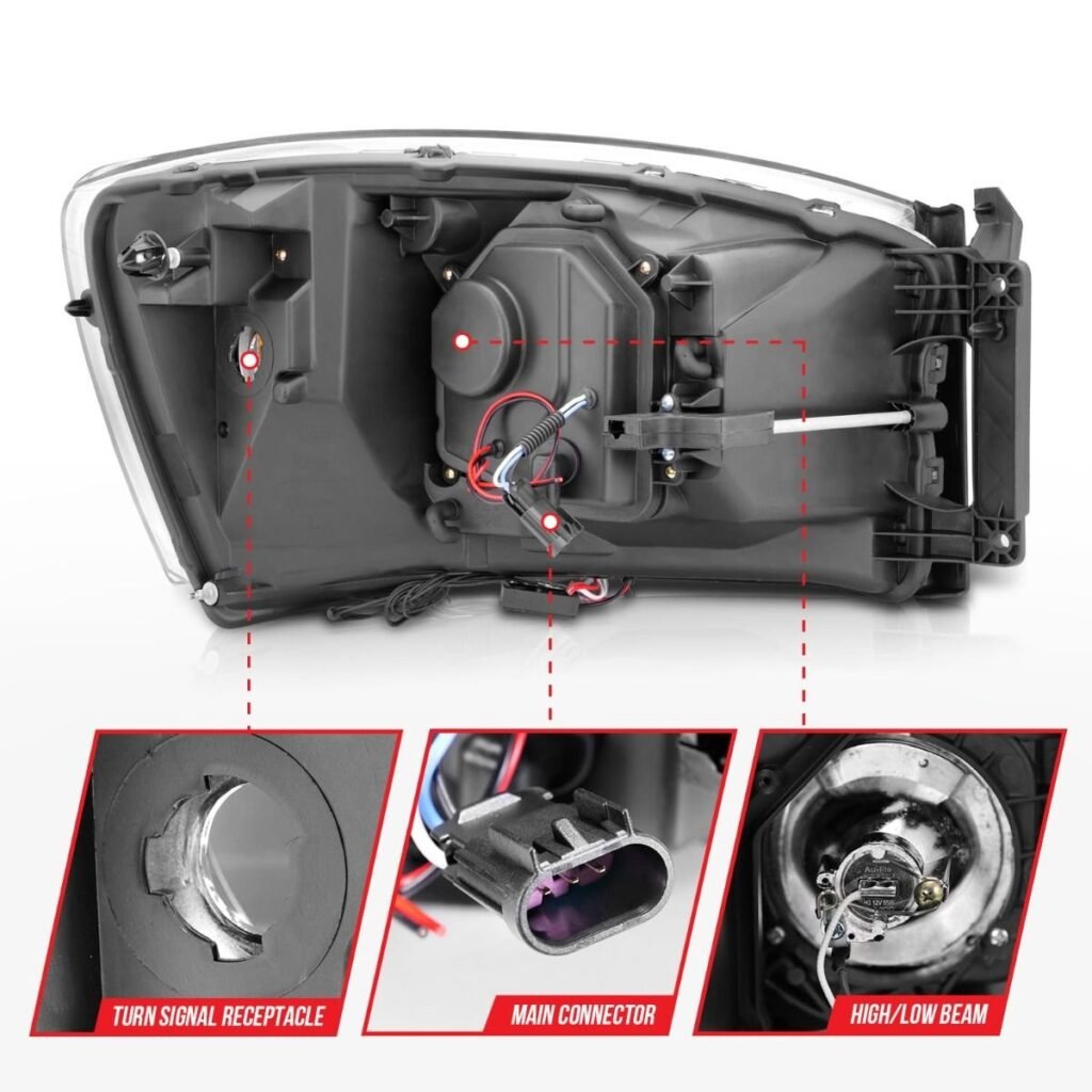 Dodge Ram 1500 06-08 / Ram 2500/3500 06-09 Projector Headlights Chrome Housing