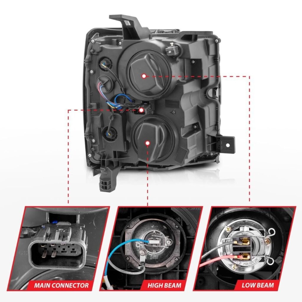 Chevy Silverado 15-19 2500dh/3500hd Projector Plank Headlight - Black