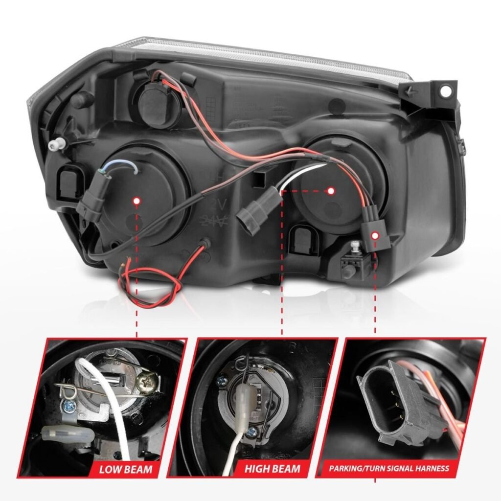 Dodge Magnum 05-07 Projector Headlights Black W/ Rx Halo
