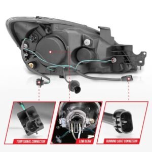 Mitsubishi Lancer 04-07 Projector Headlights Black W/ Rx Halo - Image 5