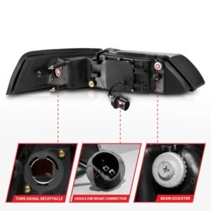 FORD MUSTANG 99-04 PROJECTOR HEADLIGHTS W/ BLACK HOUSING - Image 5