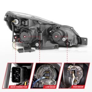 Subaru Outback / Legacy 10-12 Projector Headlights W/ U-bar Light Black Housing - Image 5