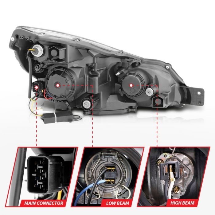 Subaru Outback / Legacy 10-12 Projector Headlights W/ U-bar Light Black Housing