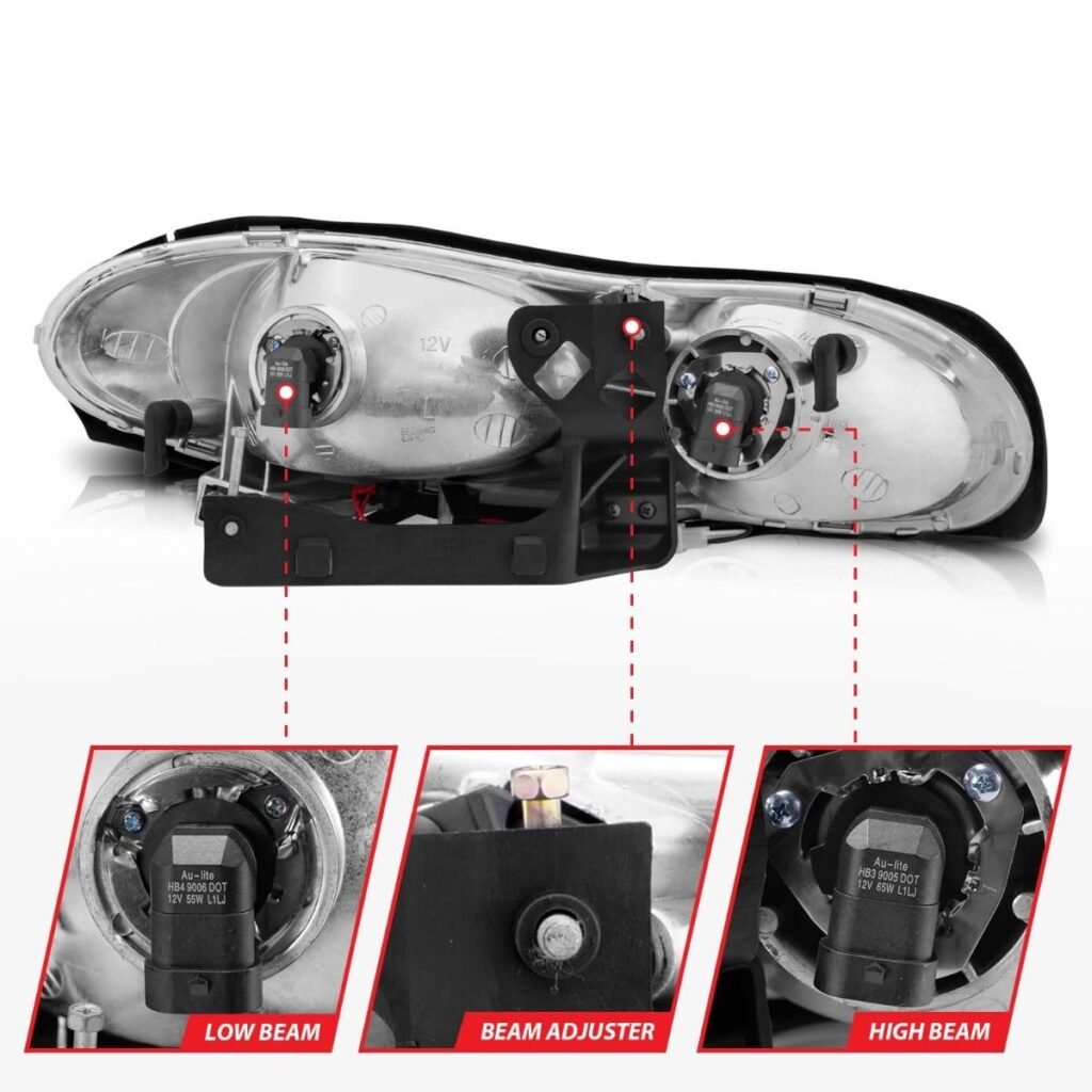CHEVY CAMARO 98-02 CRYSTAL HALO HEADLIGHTS BLACK