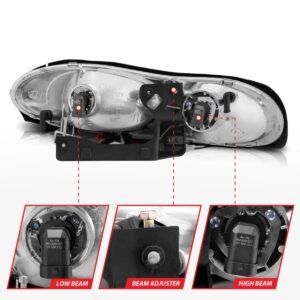 CHEVY CAMARO 98-02 CRYSTAL HALO HEADLIGHTS BLACK - Image 5