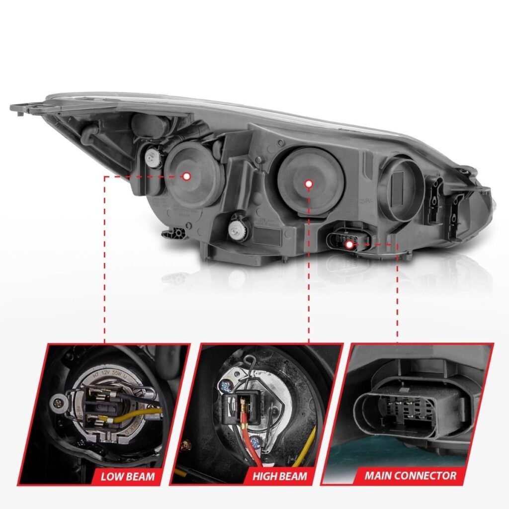 Ford Focus 12-14 Projector Plank Style Headlights Black