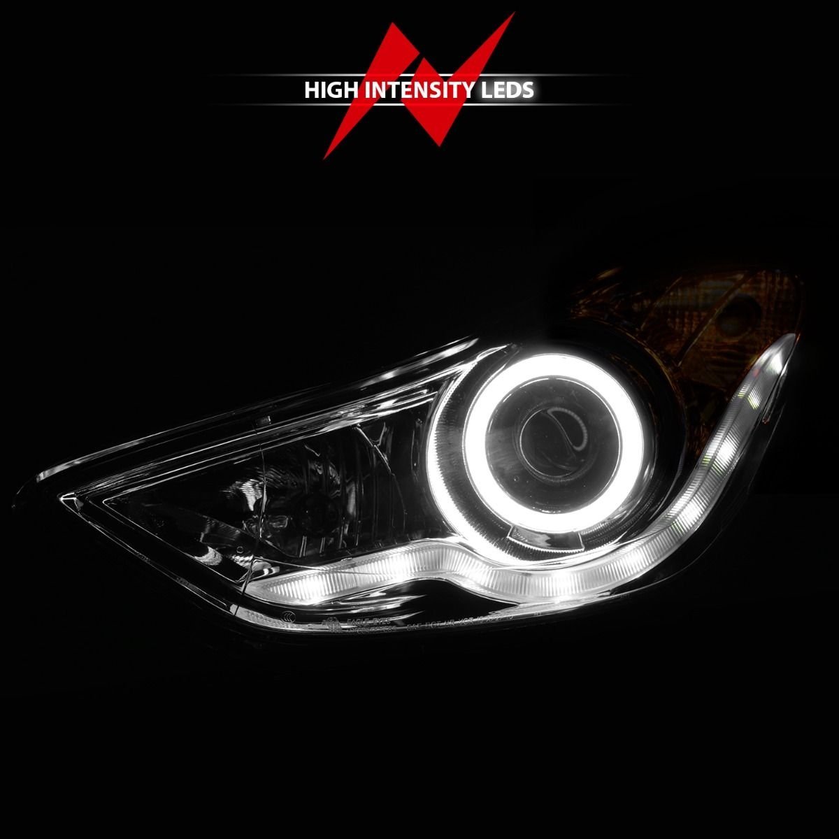 Hyundai Elantra 11-13 Projector Headlights Chrome - Image 6