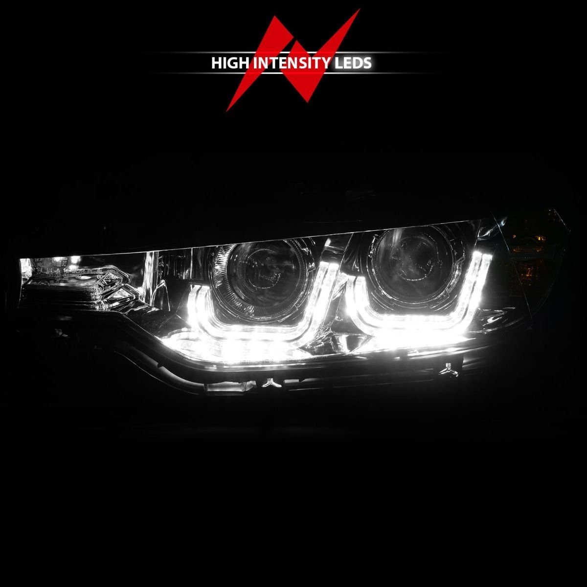 BMW 3 Series F30 4DR 12-15 Projector Headlights U-bar Chrome - Image 6
