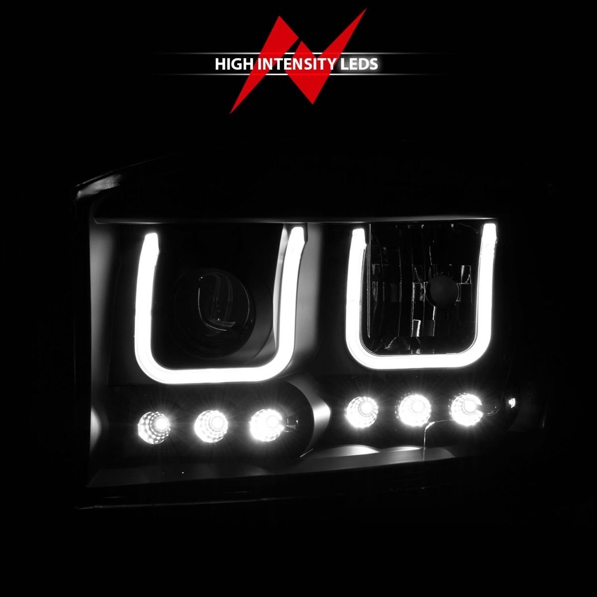 Dodge Ram 1500 06-08 / Ram 2500/3500 06-09 Projector Headlights W/ U-bar Light W/ Black Housing - Image 6