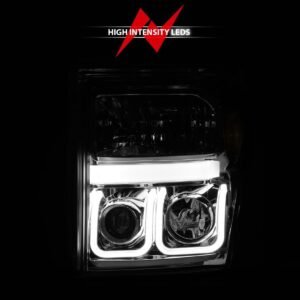 Ford F-250/350/450/550 Super Duty 11-16 Projector U-bar Headlights Chrome Clear - Image 6