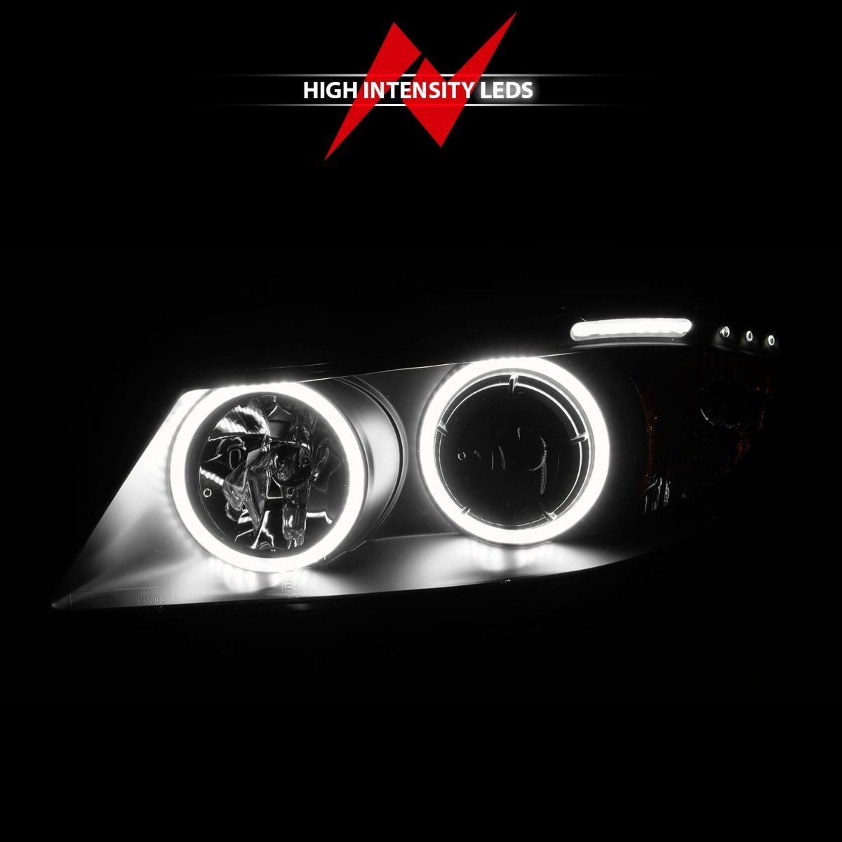 BMW 3 Series E90/E91 06-08 Projector Headlights Black - Image 6