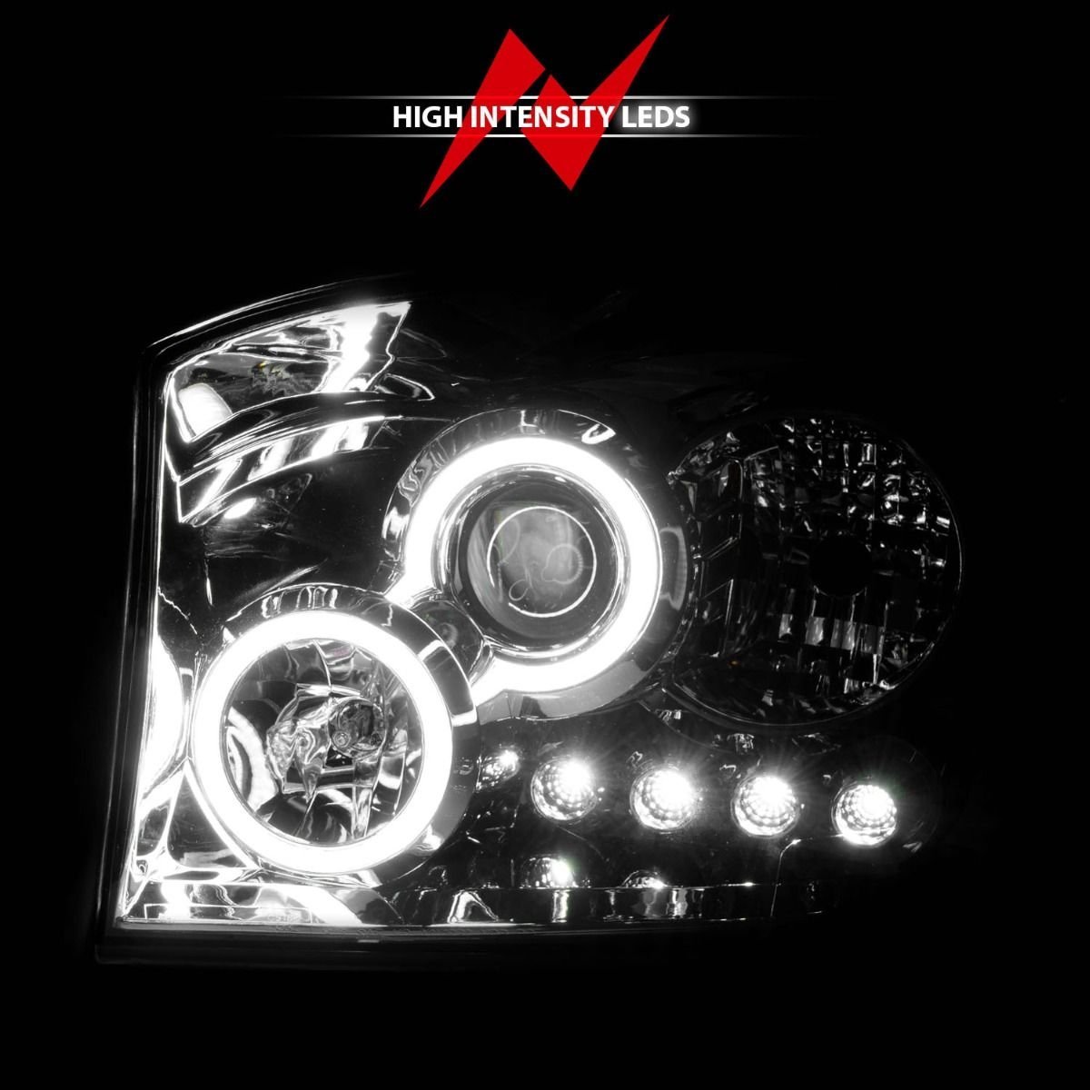 Dodge Ram 1500 06-08 / Ram 2500/3500 06-09 Projector Headlights Chrome W/ Rx Halo - Image 6