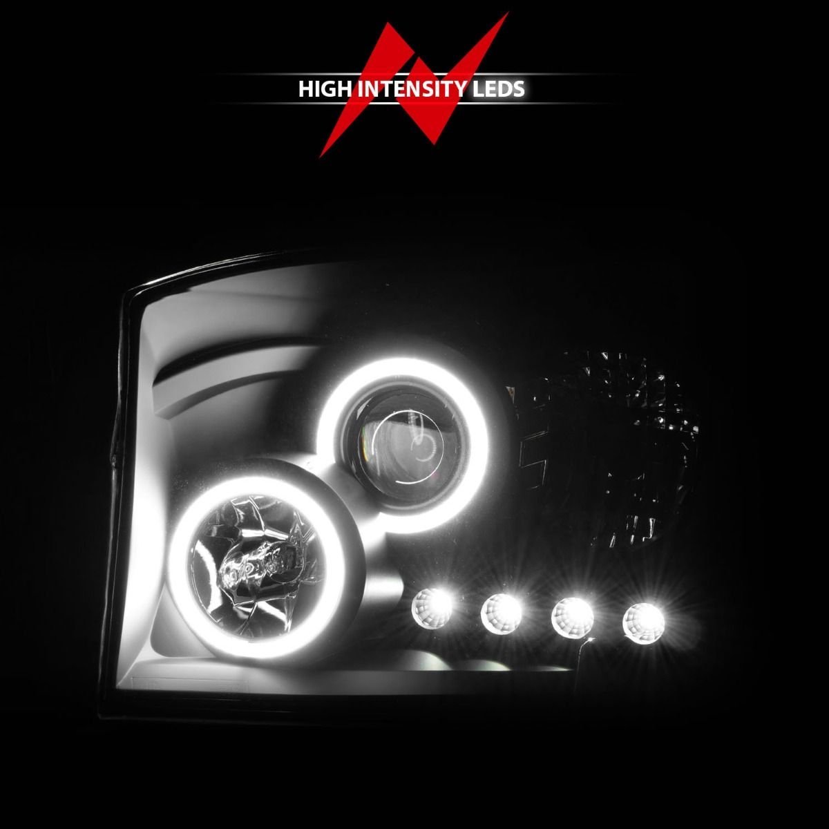 Dodge Ram 1500 06-08 / Ram 2500/3500 06-09 Projector Headlights Black W/ Rx Halo - Image 6